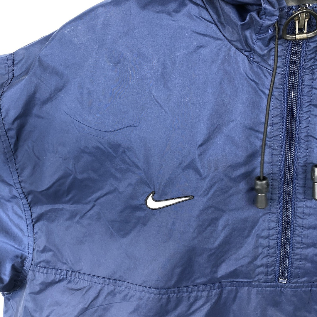 2000'S Nike Team Hooded Half-Zip Nylon Pullover, Men's Size L (approx.) Nylon navy blue type Vintage Second Hand
