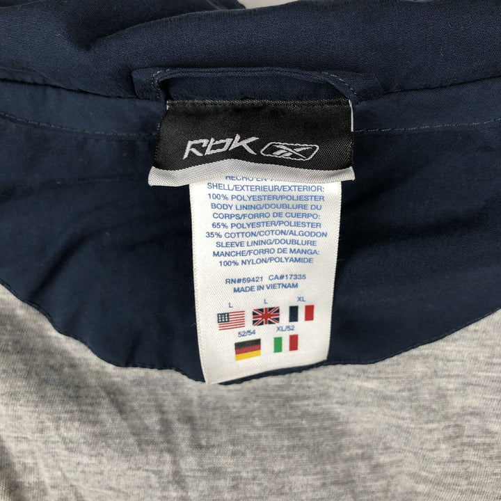 Reebok Windbreaker Men's Size L polyester navy blue type Vintage Second Hand