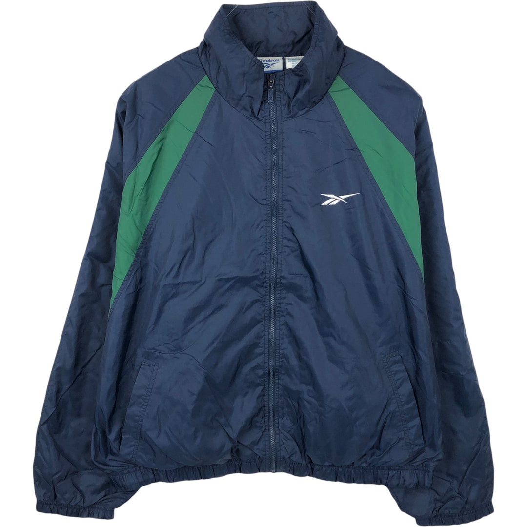 90'S Reebok nylon jacket, men's size XL Nylon navy blue type Vintage Second Hand