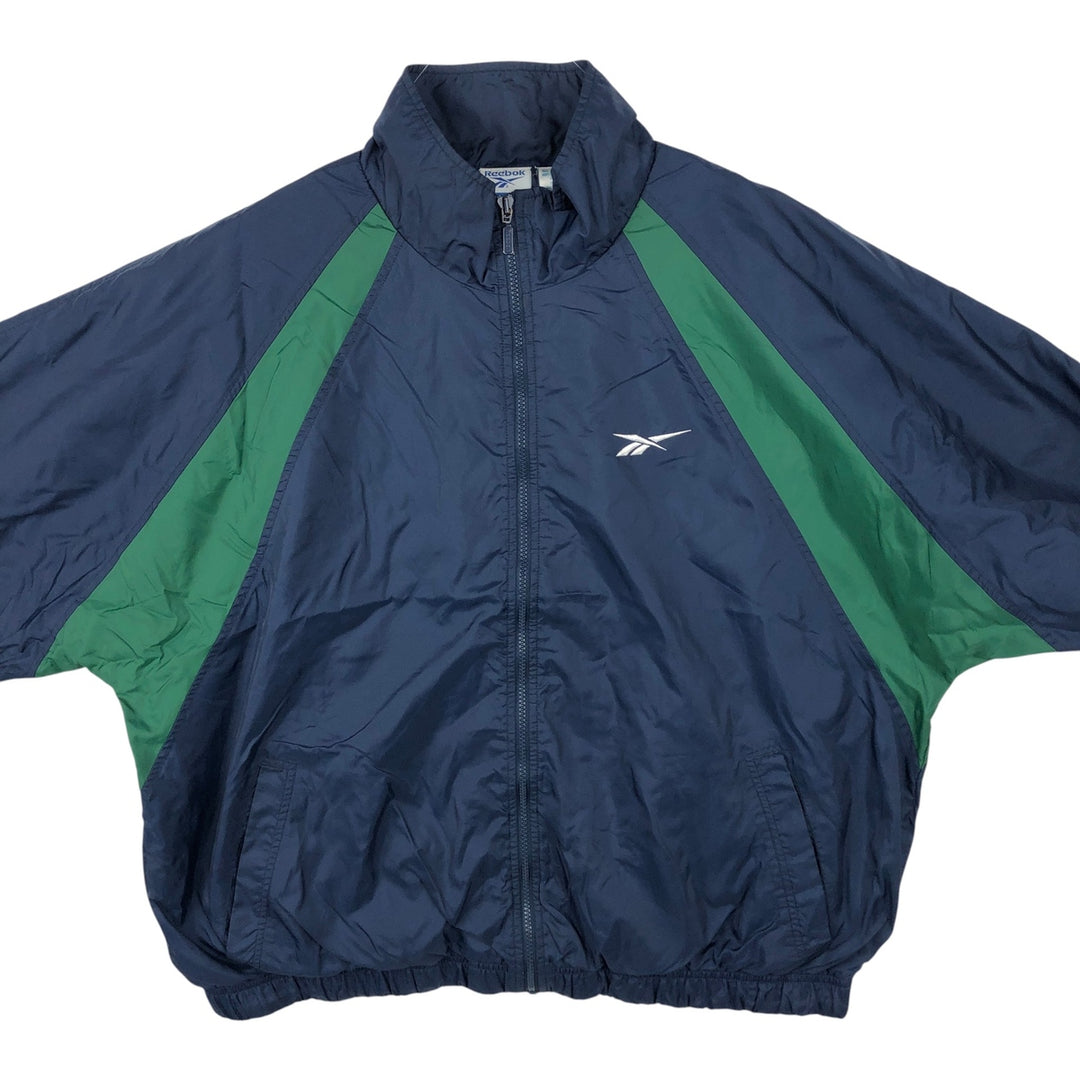 90'S Reebok nylon jacket, men's size XL Nylon navy blue type Vintage Second Hand