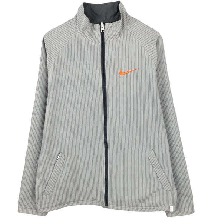 Nike Stripe Pattern Reversible Windbreaker, Men's Size L (approx.) cotton gray type Vintage Second Hand