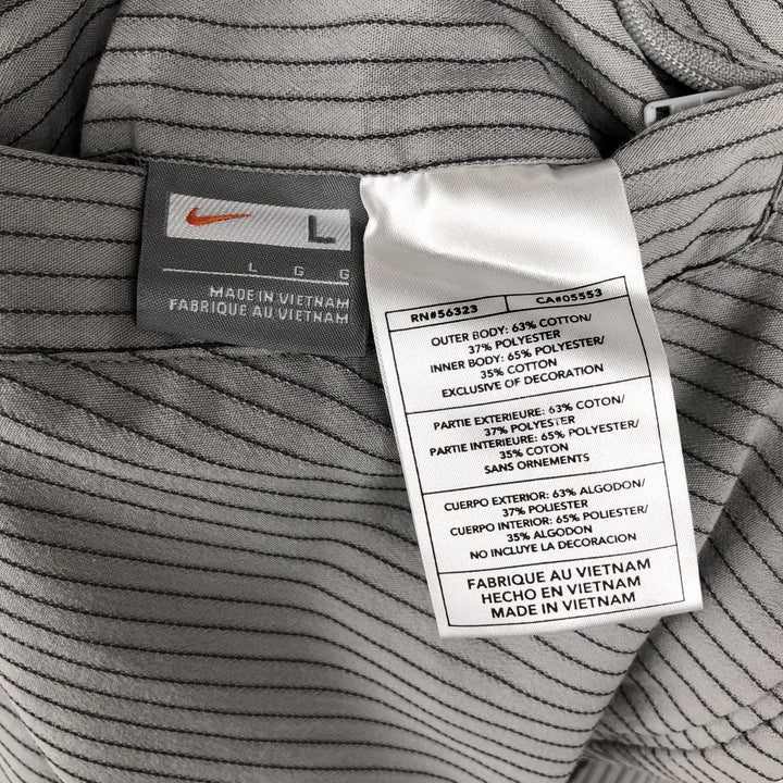 Nike Stripe Pattern Reversible Windbreaker, Men's Size L (approx.) cotton gray type Vintage Second Hand