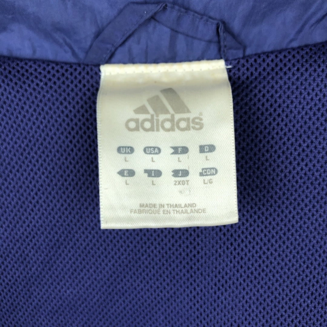 00'S Adidas nylon jacket, men's size L Nylon Purple type blue-purple Vintage Second Hand