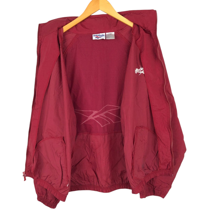 Reebok nylon jacket, men's size M (approx.) Nylon red type Vintage Second Hand