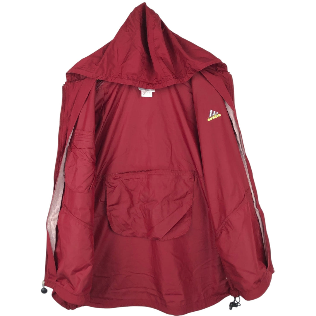 90'S Adidas PACKABLE hooded windbreaker, men's size L (approx.) polyester red type Vintage Second Hand