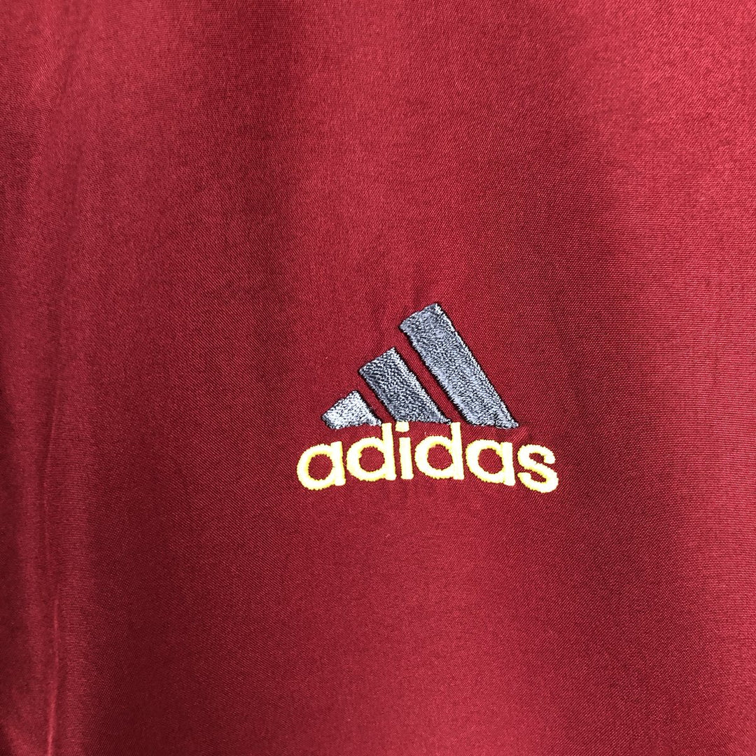90'S Adidas PACKABLE hooded windbreaker, men's size L (approx.) polyester red type Vintage Second Hand