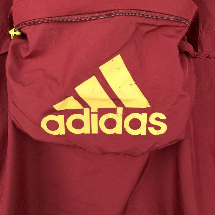 90'S Adidas PACKABLE hooded windbreaker, men's size L (approx.) polyester red type Vintage Second Hand