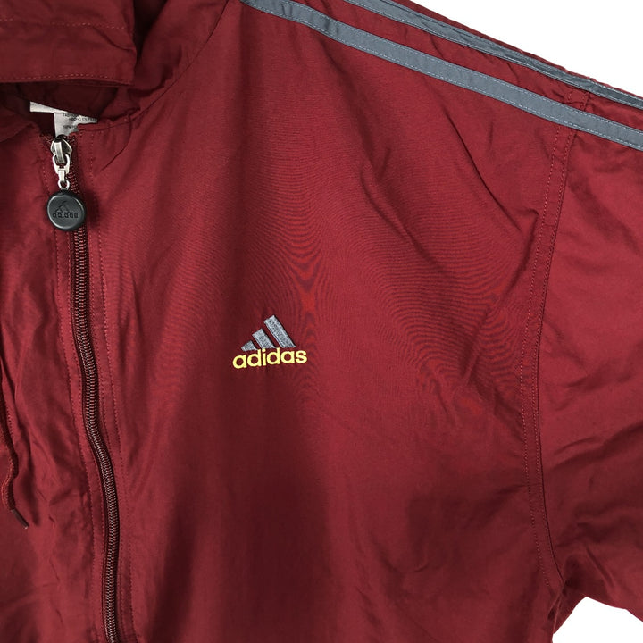 90'S Adidas PACKABLE hooded windbreaker, men's size L (approx.) polyester red type Vintage Second Hand