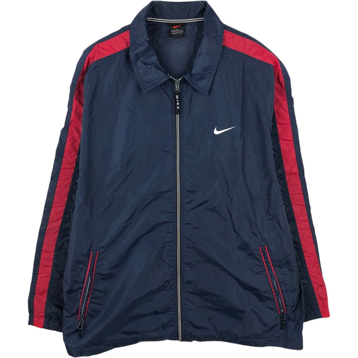 Nike collared windbreaker, men's size L (approx.) polyester navy blue type Vintage Second Hand