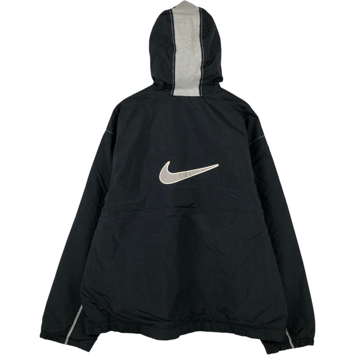 90'S Nike Back Logo Padded Hoodie Puffer Jacket Men's XXL (approx.) Vintage Nylon black type Vintage Second Hand
