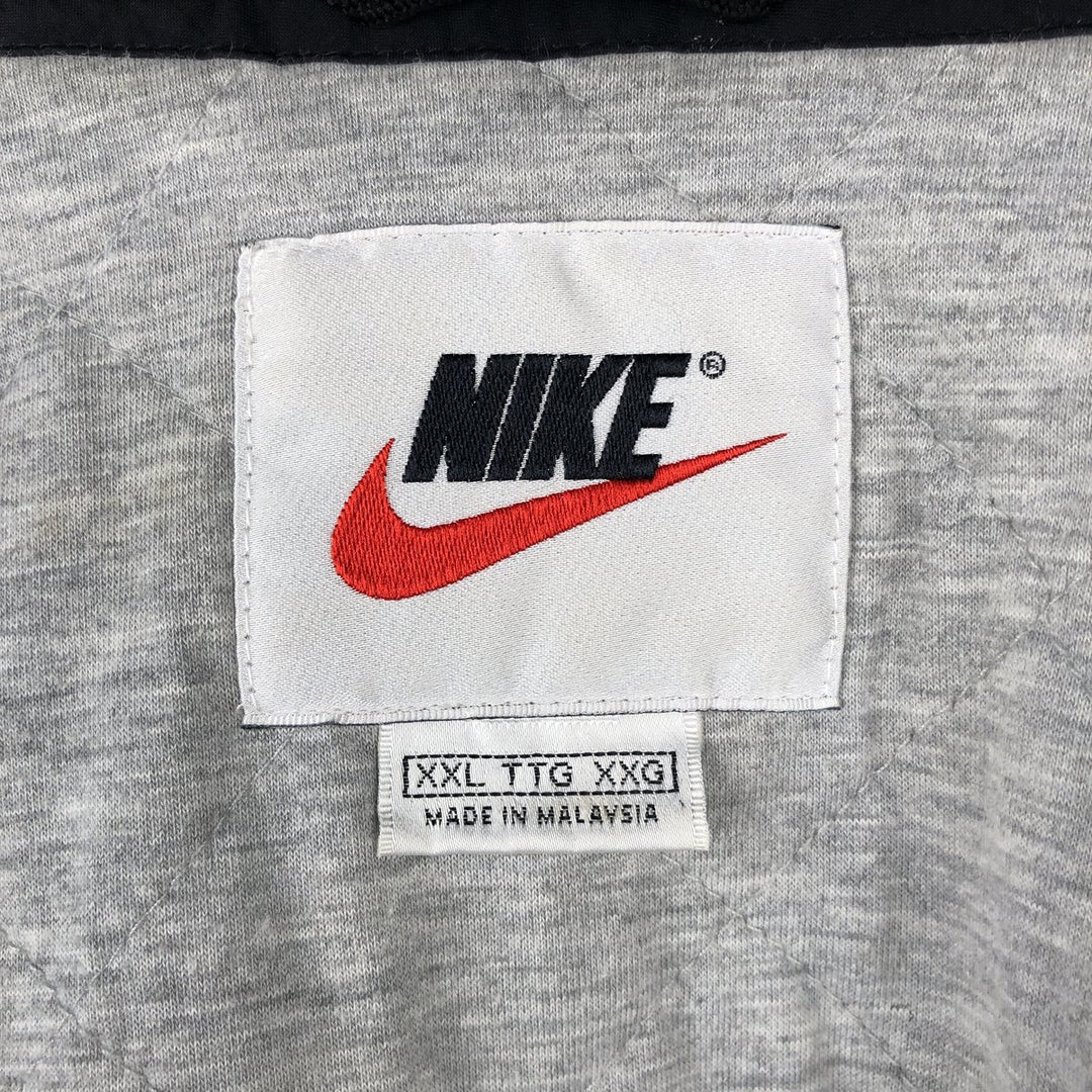 90'S Nike Back Logo Padded Hoodie Puffer Jacket Men's XXL (approx.) Vintage Nylon black type Vintage Second Hand