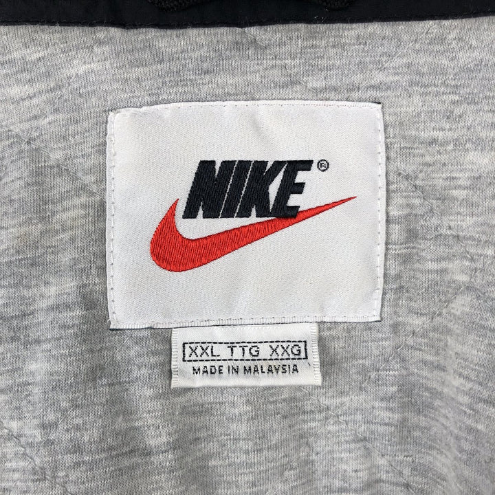 90'S Nike Back Logo Padded Hoodie Puffer Jacket Men's XXL (approx.) Vintage Nylon black type Vintage Second Hand
