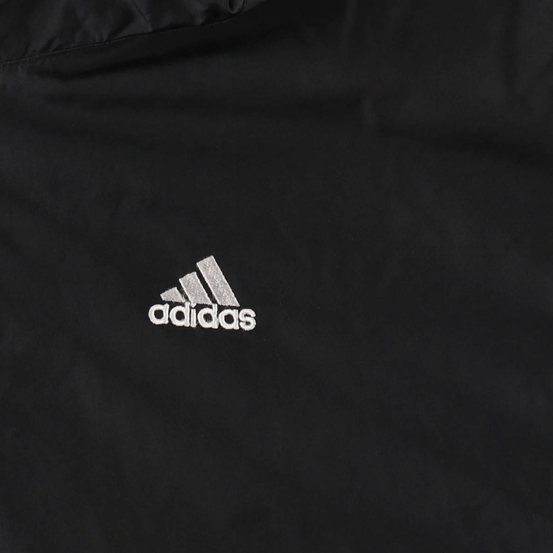 90'S Adidas hooded warm-up pullover, men's size L equivalent, vintage. polyester black type Vintage Second Hand