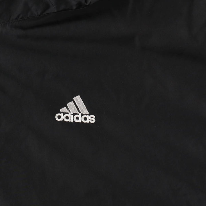 90'S Adidas hooded warm-up pullover, men's size L equivalent, vintage. polyester black type Vintage Second Hand