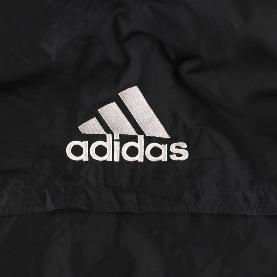 90'S Adidas hooded warm-up pullover, men's size L equivalent, vintage. polyester black type Vintage Second Hand