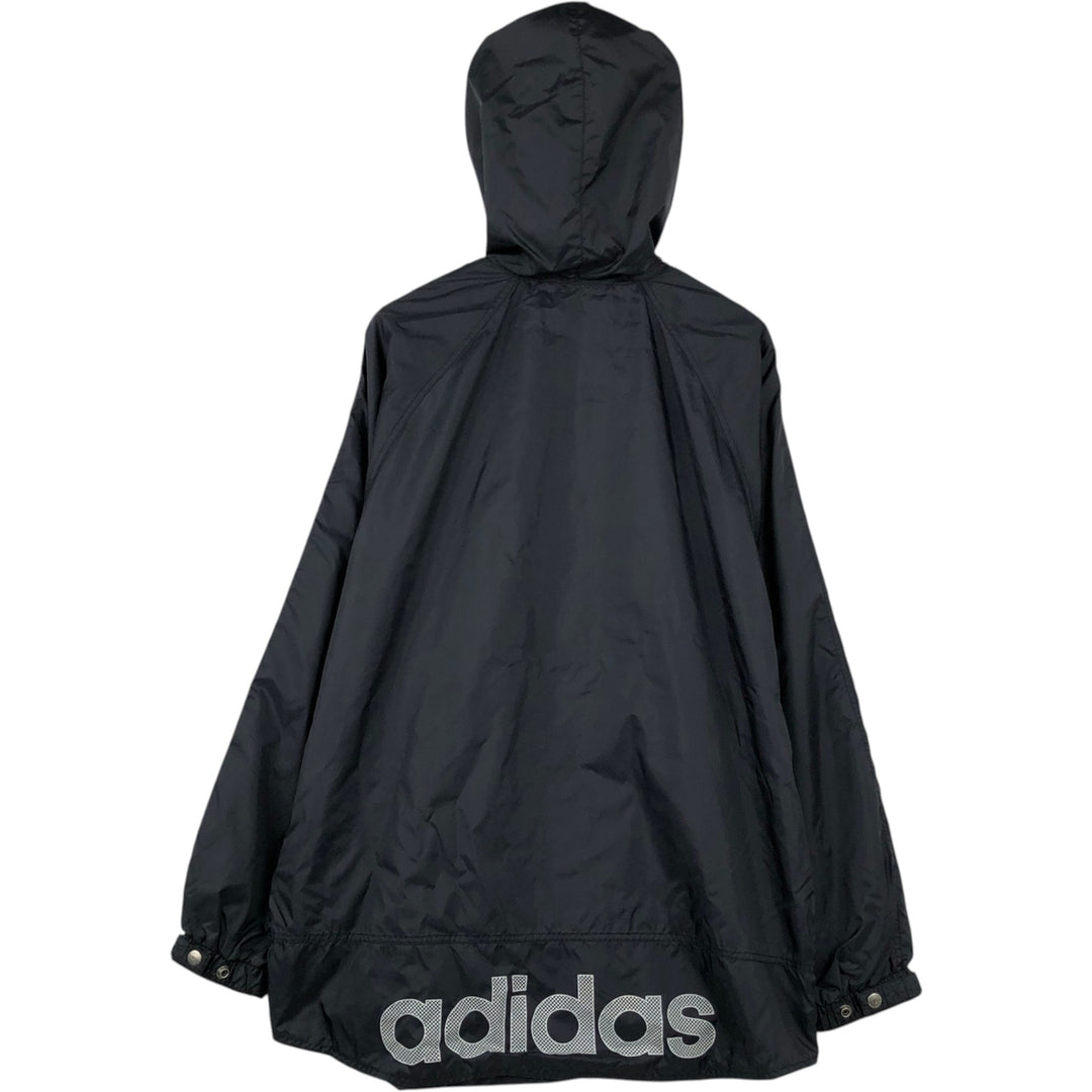 Vintage 90'S Adidas hooded windbreaker, men's size XL equivalent. unclear black type Vintage Second Hand