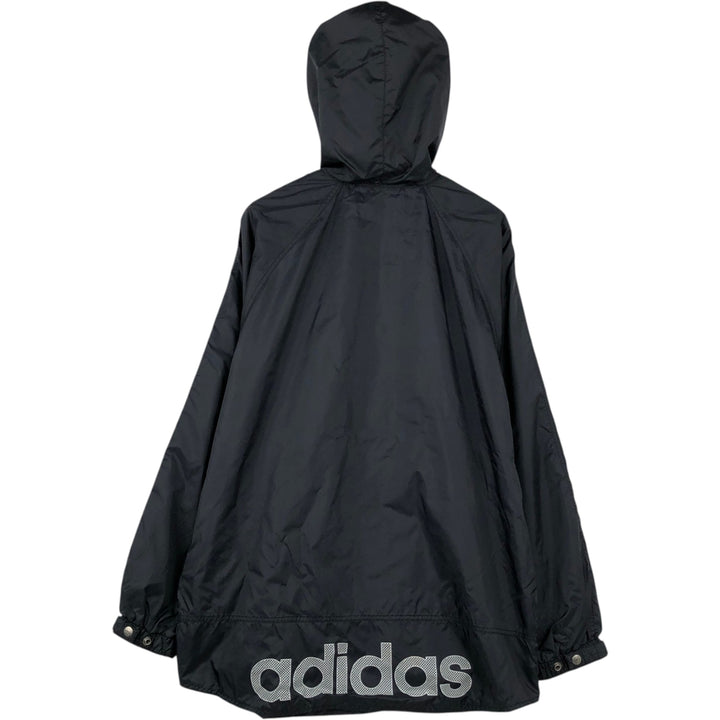 Vintage 90'S Adidas hooded windbreaker, men's size XL equivalent. unclear black type Vintage Second Hand