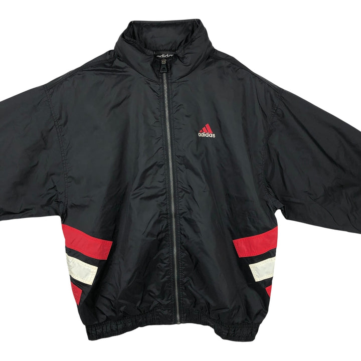 Vintage 80s-90'S Adidas nylon jacket with back logo, size L, men's Nylon black type Vintage Second Hand