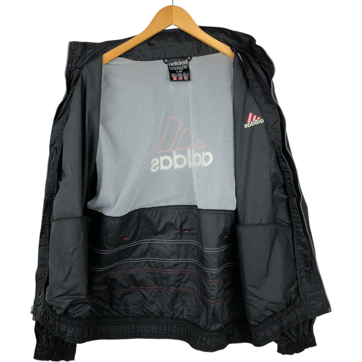 Vintage 80s-90'S Adidas nylon jacket with back logo, size L, men's Nylon black type Vintage Second Hand