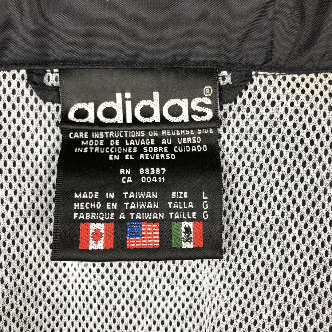 Vintage 80s-90'S Adidas nylon jacket with back logo, size L, men's Nylon black type Vintage Second Hand