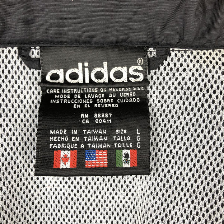 Vintage 80s-90'S Adidas nylon jacket with back logo, size L, men's Nylon black type Vintage Second Hand