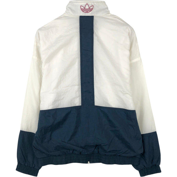 80s-90'S Adidas Trefoil Logo Two-Tone Nylon Jacket, Men's Size S (Equivalent), Vintage Nylon white type Vintage Second Hand