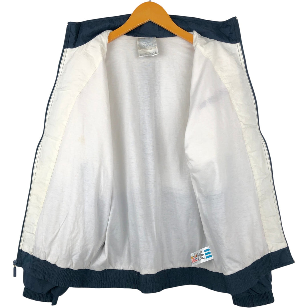 80s-90'S Adidas Trefoil Logo Two-Tone Nylon Jacket, Men's Size S (Equivalent), Vintage Nylon white type Vintage Second Hand