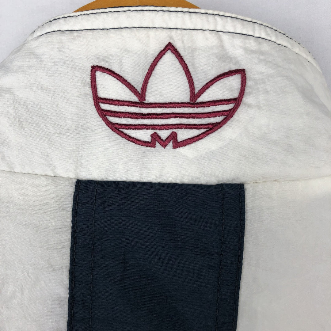 80s-90'S Adidas Trefoil Logo Two-Tone Nylon Jacket, Men's Size S (Equivalent), Vintage Nylon white type Vintage Second Hand