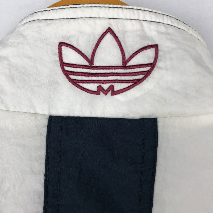 80s-90'S Adidas Trefoil Logo Two-Tone Nylon Jacket, Men's Size S (Equivalent), Vintage Nylon white type Vintage Second Hand