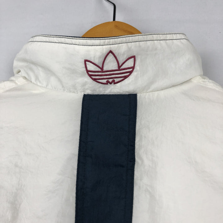 80s-90'S Adidas Trefoil Logo Two-Tone Nylon Jacket, Men's Size S (Equivalent), Vintage Nylon white type Vintage Second Hand