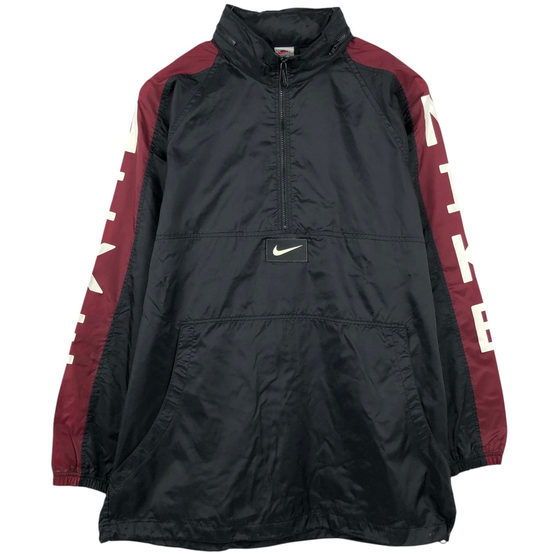 90'S Vintage Nike Anorak Jacket, Men's Size L Nylon black type Vintage Second Hand