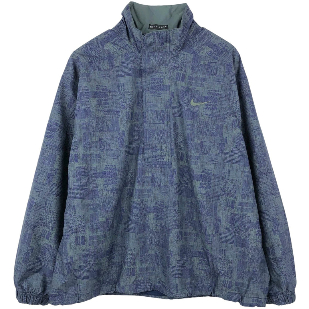 2000'S Nike Golf Storm-Fit All-Over Print Half-Zip Warm-Up Pullover, Men's Size XL (approx.) polyester navy blue type Vintage Second Hand