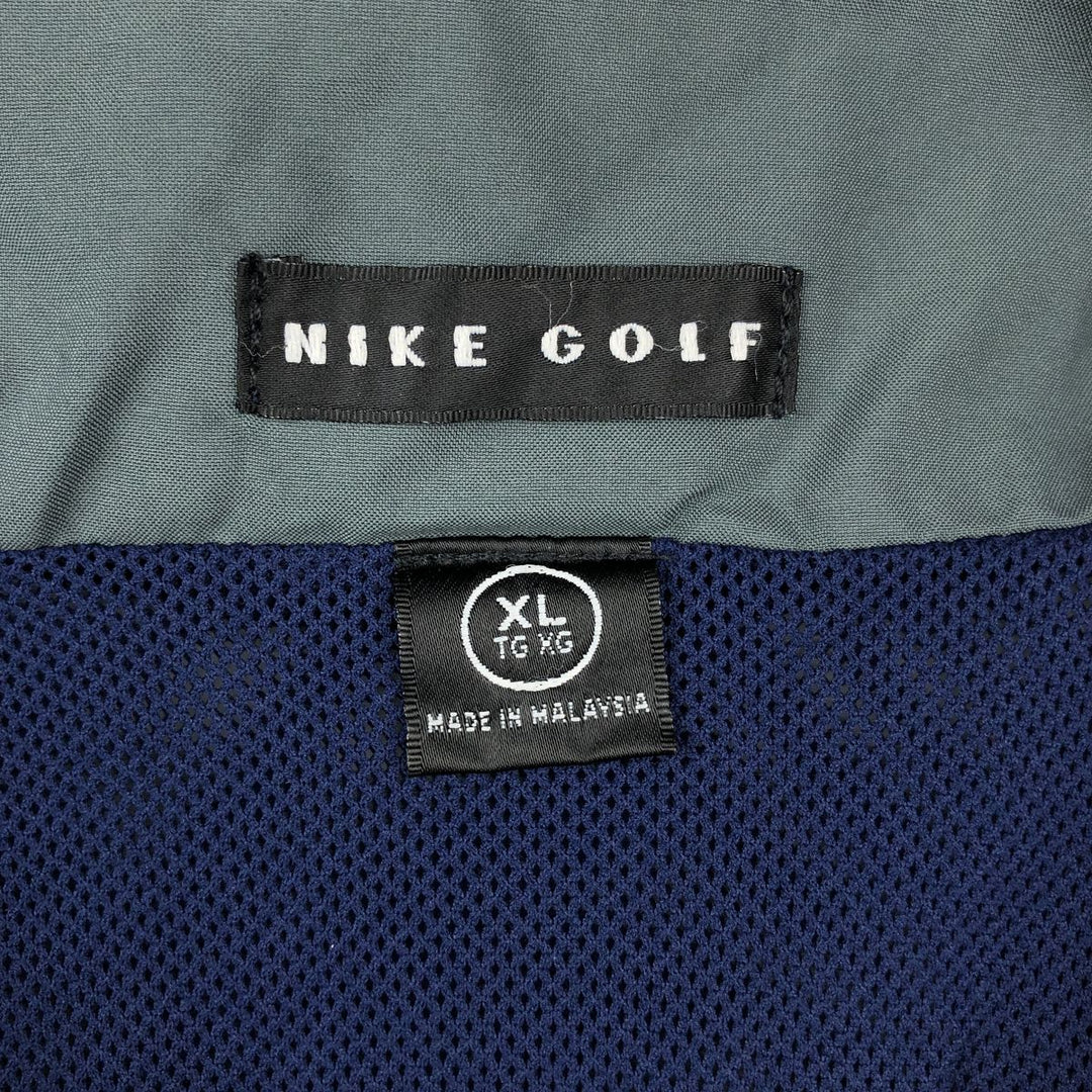 2000'S Nike Golf Storm-Fit All-Over Print Half-Zip Warm-Up Pullover, Men's Size XL (approx.) polyester navy blue type Vintage Second Hand
