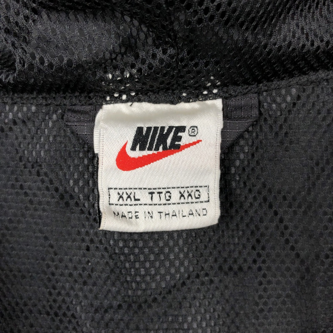 90'S Nike Half-Zip Ripstop Nylon Hoodie, Men's XXL equivalent, Vintage Nylon black type Vintage Second Hand