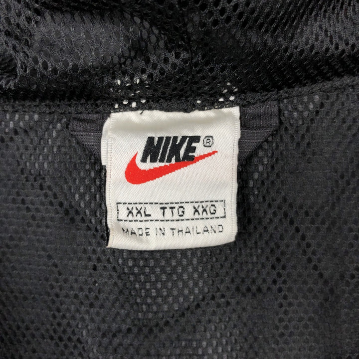 90'S Nike Half-Zip Ripstop Nylon Hoodie, Men's XXL equivalent, Vintage Nylon black type Vintage Second Hand