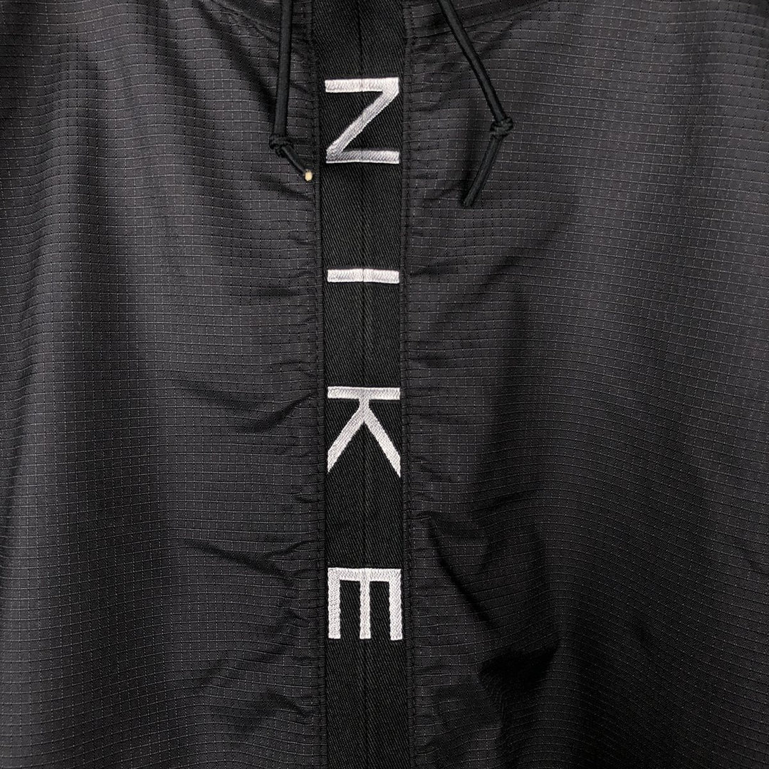 90'S Nike Half-Zip Ripstop Nylon Hoodie, Men's XXL equivalent, Vintage Nylon black type Vintage Second Hand