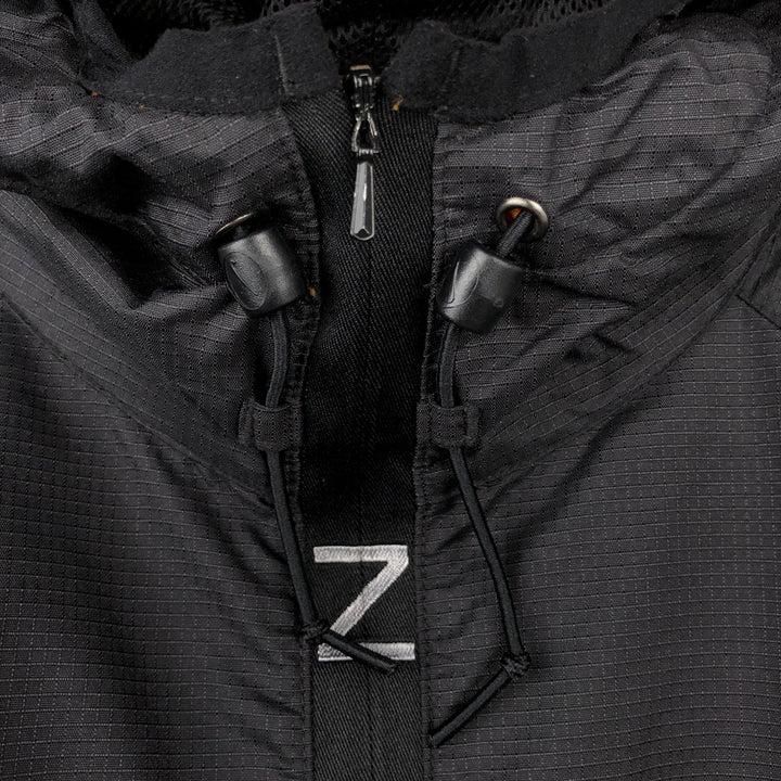 90'S Nike Half-Zip Ripstop Nylon Hoodie, Men's XXL equivalent, Vintage Nylon black type Vintage Second Hand