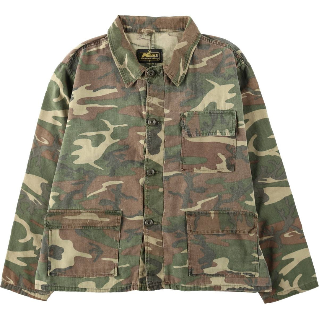 1980'S Kmart Camouflage Pattern Hunting Shirt Jacket, Men's Size L (approx.), Vintage unclear Khaki type Vintage Second Hand