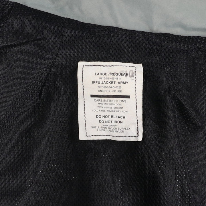 00'S USARMY IPFU Training Jacket Nylon Jacket Made in USA LARGE Nylon gray type Vintage Second Hand