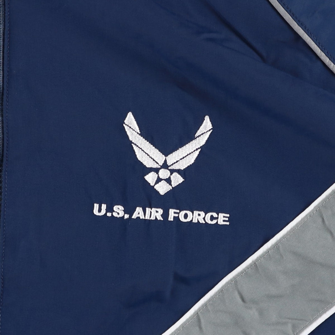 00'S US Military USAIR FORCE SKILCRAFT PTU Training Jacket Nylon Jacket Made in USA LARGE Nylon navy blue type Vintage Second Hand