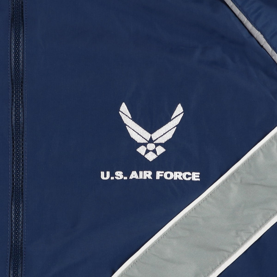 00'S US Military USAIR FORCE SKILCRAFT PTU Training Jacket Nylon Jacket Made in USA X-LARGE Nylon navy blue type Vintage Second Hand