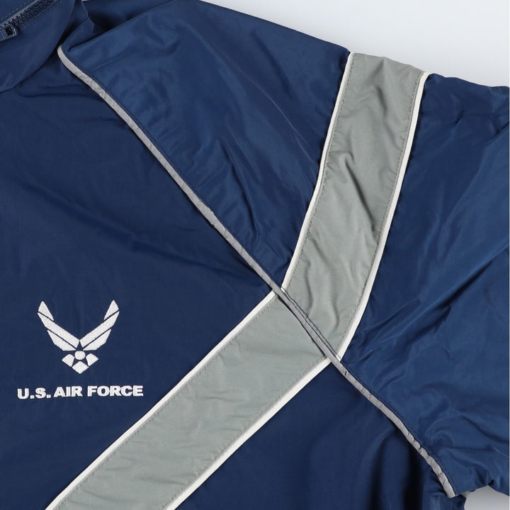 00'S US Military USAIR FORCE SKILCRAFT PTU Training Jacket Nylon Jacket Made in USA X-LARGE Nylon navy blue type Vintage Second Hand