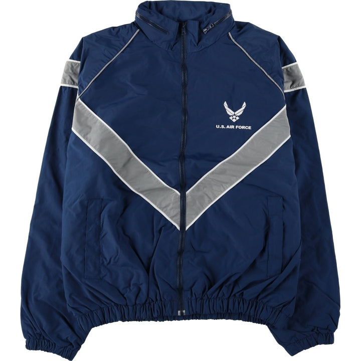 U.S. Military USAIR FORCE SKILCRAFT PTU Training Jacket Nylon Jacket X-LARGE unclear navy blue type Vintage Second Hand