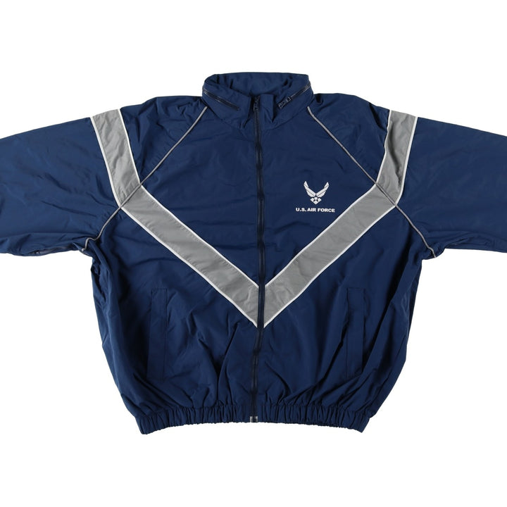 U.S. Military USAIR FORCE SKILCRAFT PTU Training Jacket Nylon Jacket X-LARGE unclear navy blue type Vintage Second Hand