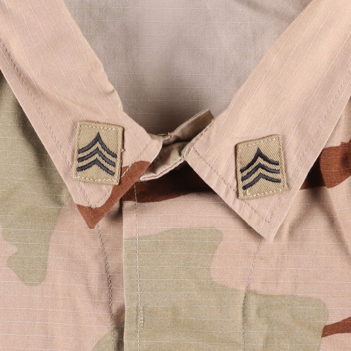 00'S US military genuine camouflage Pattern 3C desert camo ripstop BDU military jacket made in USA MEDIUM-REGULAR equivalent to men's M cotton Beige type Vintage Second Hand