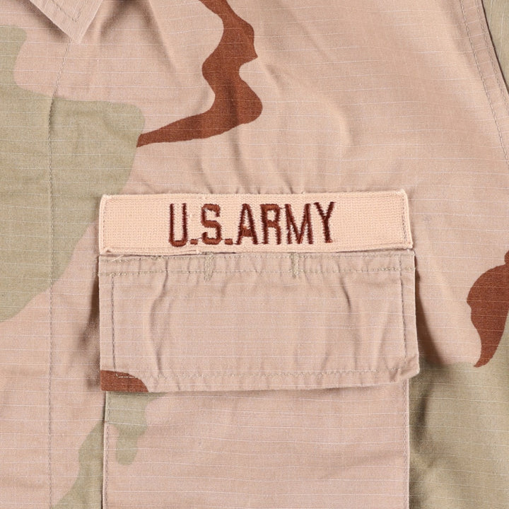 00'S US military genuine camouflage Pattern 3C desert camo ripstop BDU military jacket made in USA MEDIUM-REGULAR equivalent to men's M cotton Beige type Vintage Second Hand