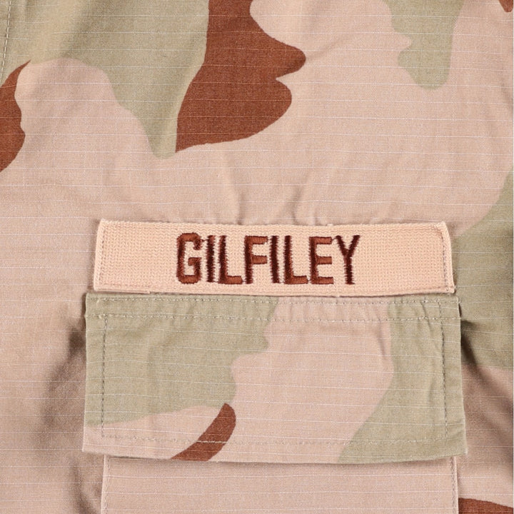 00'S US military genuine camouflage Pattern 3C desert camo ripstop BDU military jacket made in USA MEDIUM-REGULAR equivalent to men's M cotton Beige type Vintage Second Hand