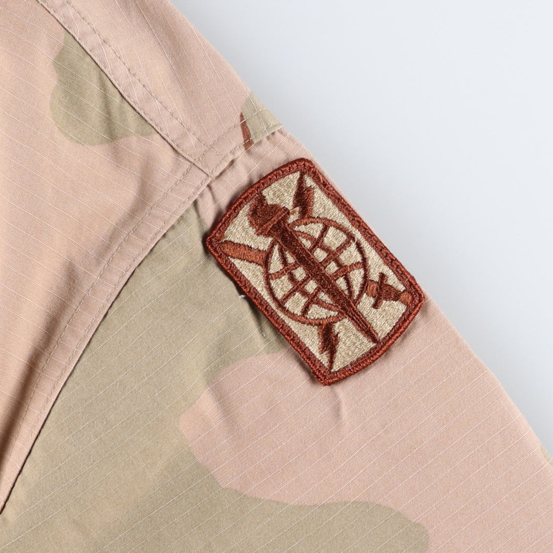 00'S US military genuine camouflage Pattern 3C desert camo ripstop BDU military jacket made in USA MEDIUM-REGULAR equivalent to men's M cotton Beige type Vintage Second Hand