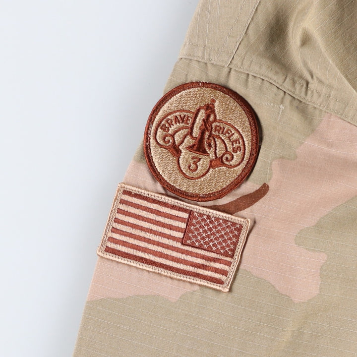 00'S US military genuine camouflage Pattern 3C desert camo ripstop BDU military jacket made in USA MEDIUM-REGULAR equivalent to men's M cotton Beige type Vintage Second Hand