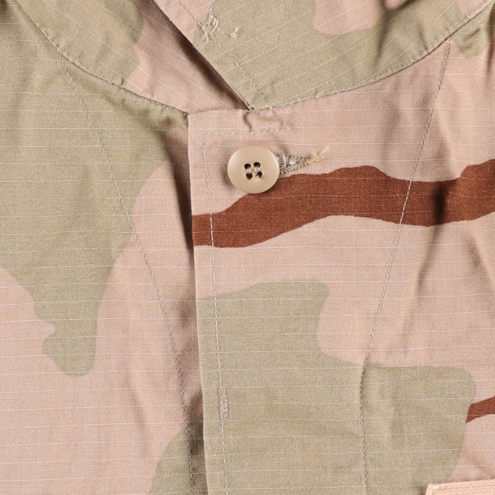 00'S US military genuine camouflage Pattern 3C desert camo ripstop BDU military jacket made in USA MEDIUM-REGULAR equivalent to men's M cotton Beige type Vintage Second Hand